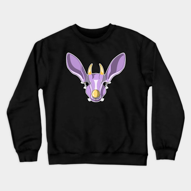 purple baby mountain gazelle face Crewneck Sweatshirt by dwalikur